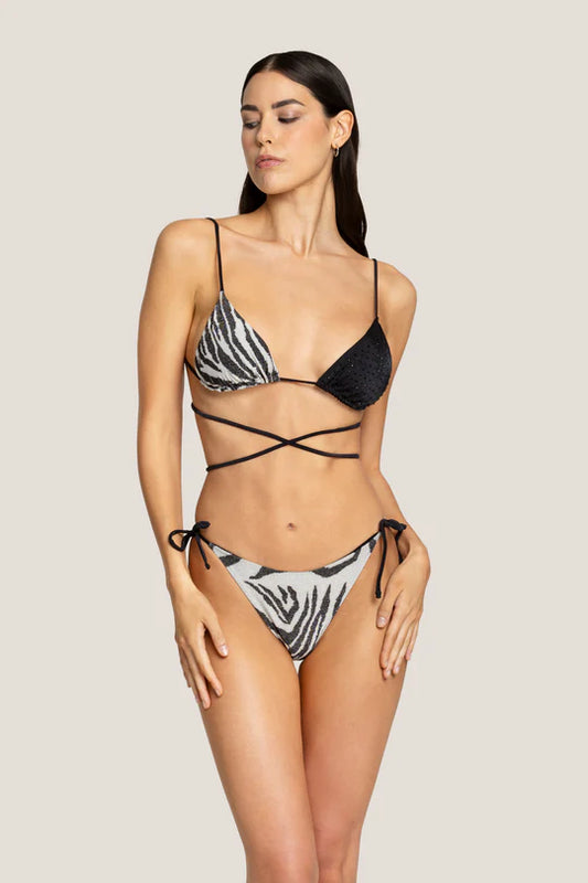 TRIANGOLO E SLIP LACCETTI ZEBRA NIGHT