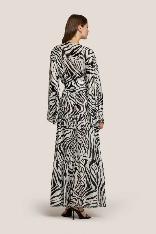 KIMONO CON CINTURA ZEBRA NIGHT