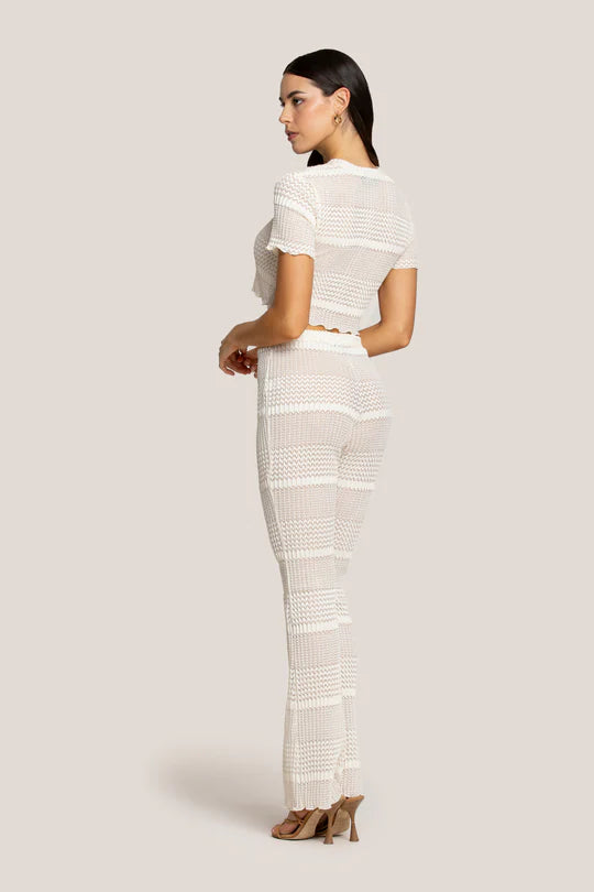 PANTALONE A ZAMPA ICONICO BIANCO