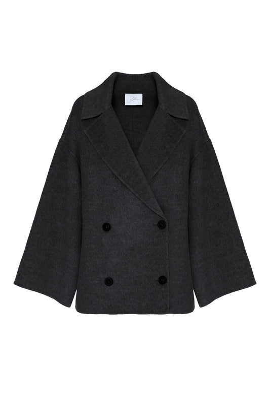 CAPPOTTO IN LANA ANTRACITE