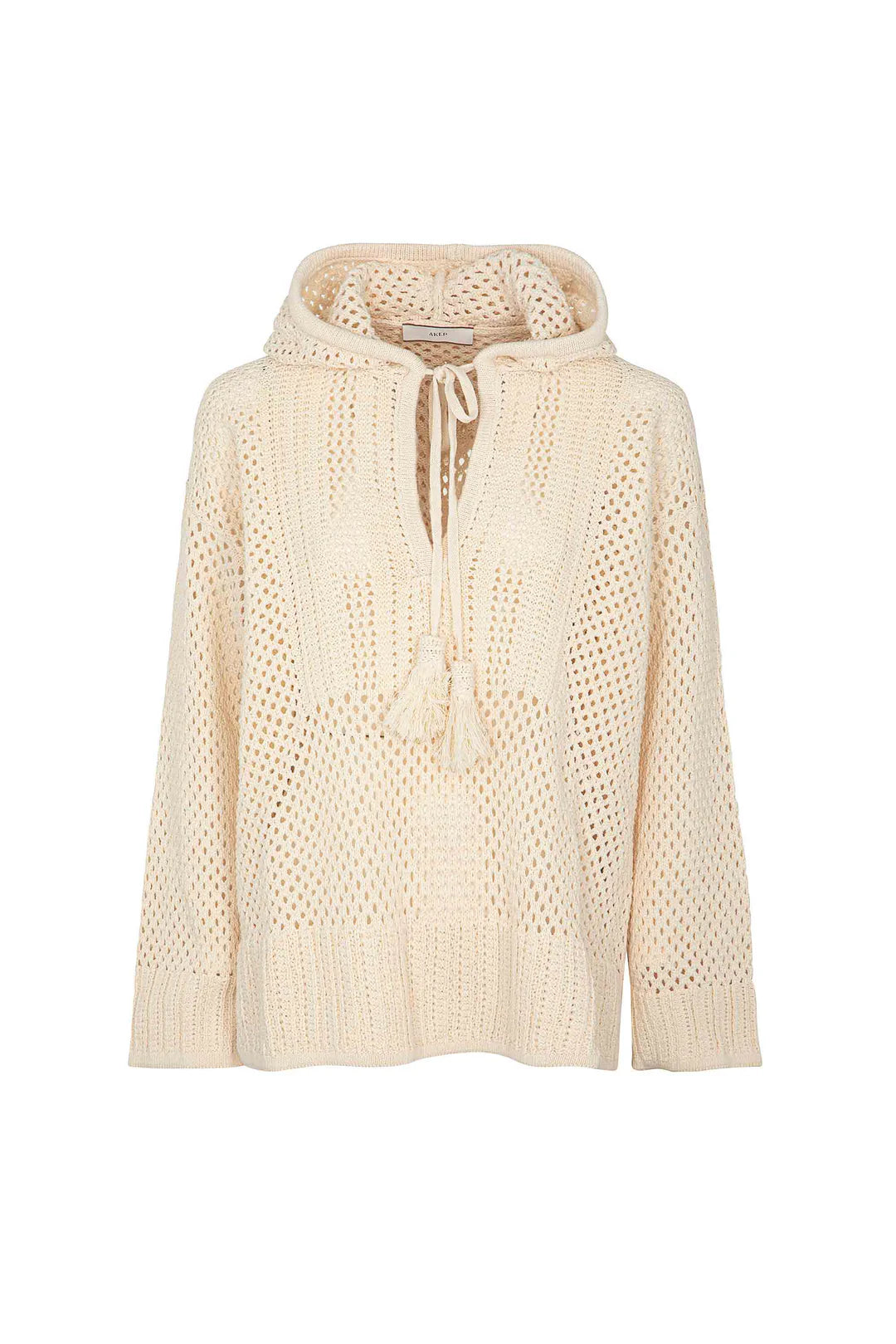 MAGLIA CROCHET CON CAPPUCCIO