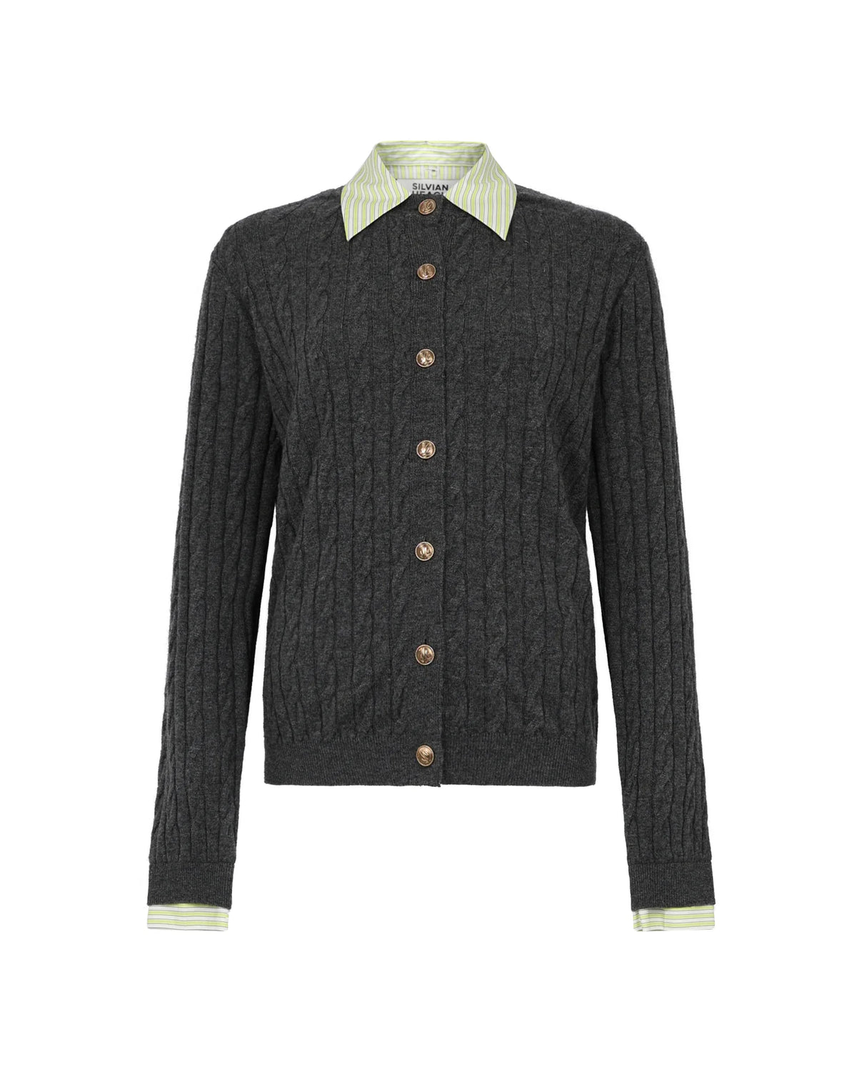 CARDIGAN A TRECCE LANA E CASHMERE
