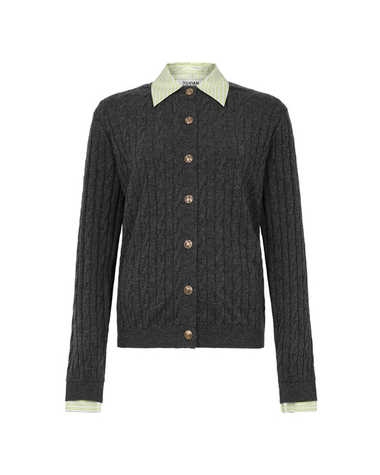 CARDIGAN A TRECCE LANA E CASHMERE