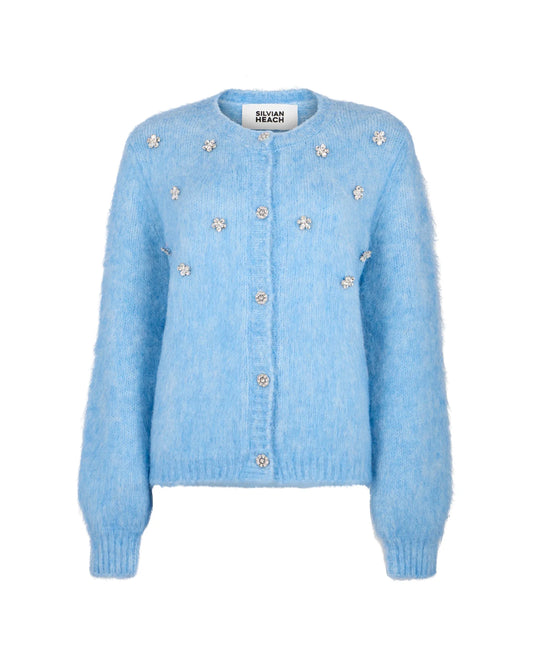 FLUFFY CARDIGAN APPLICAZIONI GIOIELLO