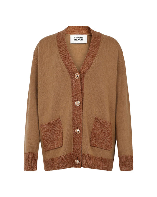 CARDIGAN CARAMELLO BOUCLE'