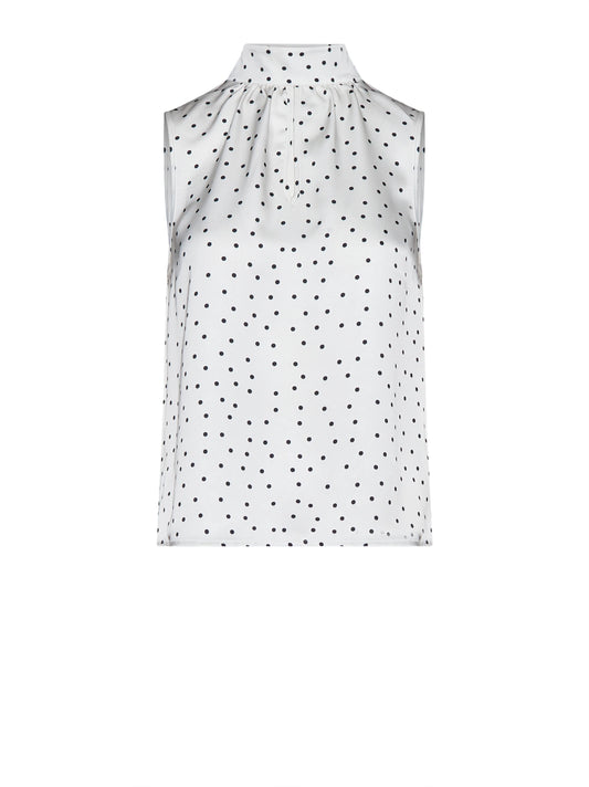 TOP SMANICATO A POIS